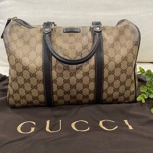 GUCCI GG Crystal Joy Boston Bag- Brown